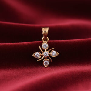 Petal Cross Diamond Pendant - 22K Jewellery