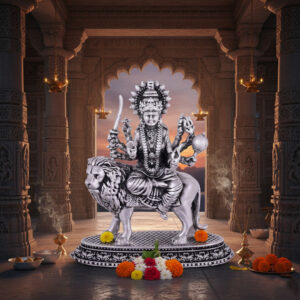 Maa Durga Antique Silver Idol - 925 Sterling Silver