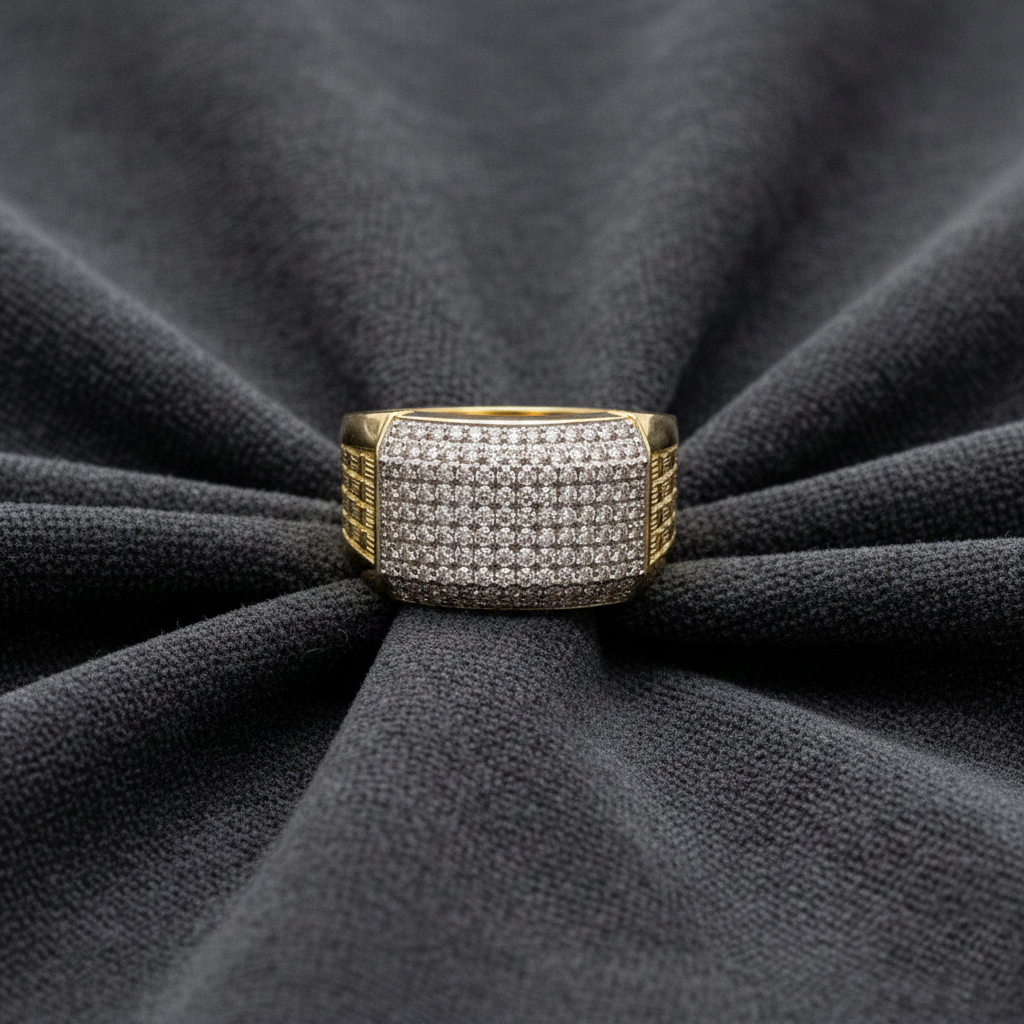 SHIMMER WIDE MEN'S GOLD RING - 22K JEWELLERY SHIMMER WIDE MEN'S GOLD RING - 22K JEWELLERY