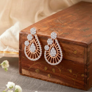 Pearl Flame Diamond Earrings - 18K Jewellery