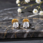 Glimmer Stone Diamond Earrings - 18K Jewellery