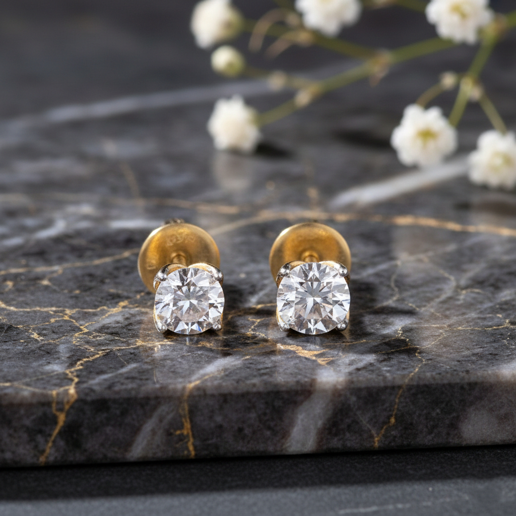 Glimmer Stone Diamond Earrings - 18K Jewellery Glimmer Stone Diamond Earrings - 18K Jewellery