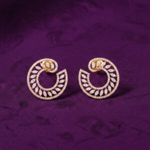 Diamond Curl Earrings - 18K Jewellery