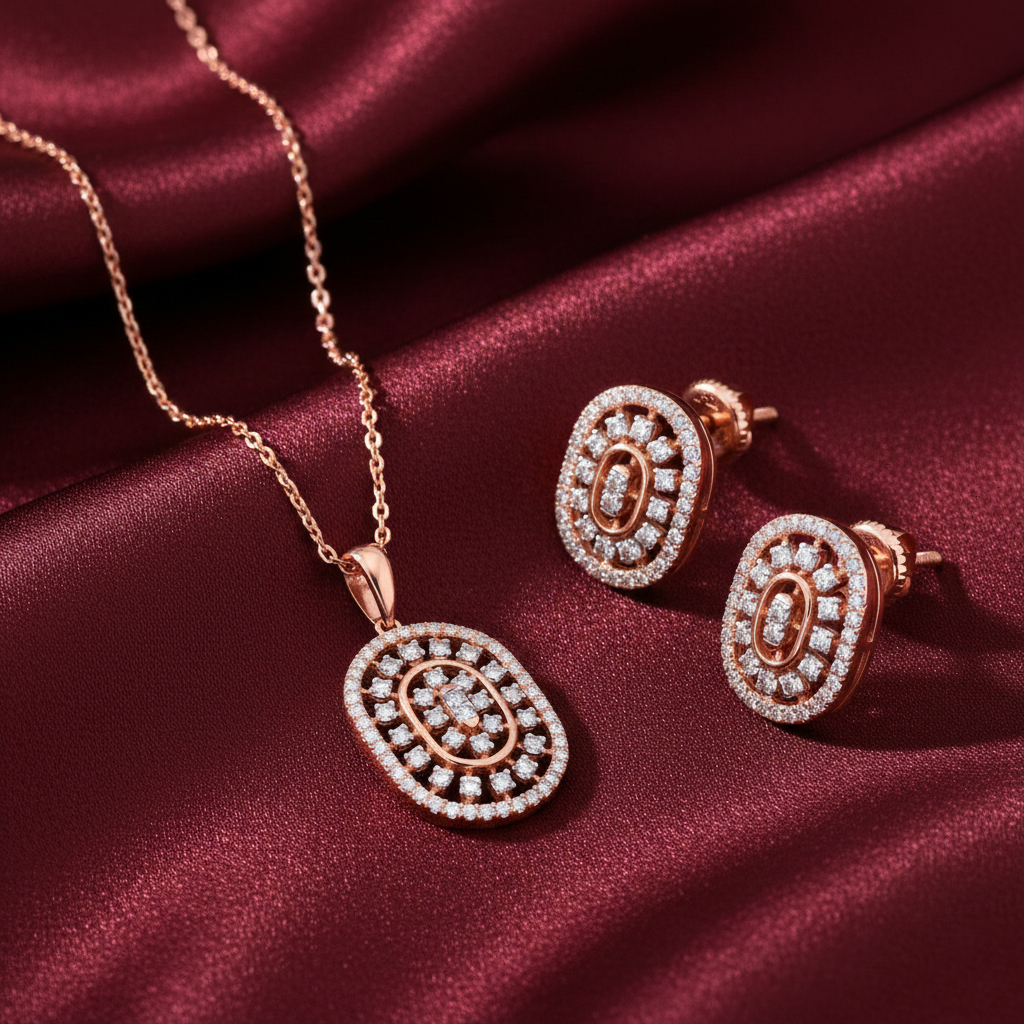 Heirloom Oval Diamond Pendant Set - 18K Jewellery Heirloom Oval Diamond Pendant Set - 18K Jewellery