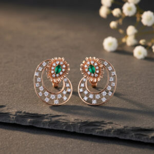 Flora Mesh Circle Diamond Earrings - 18K Jewellery
