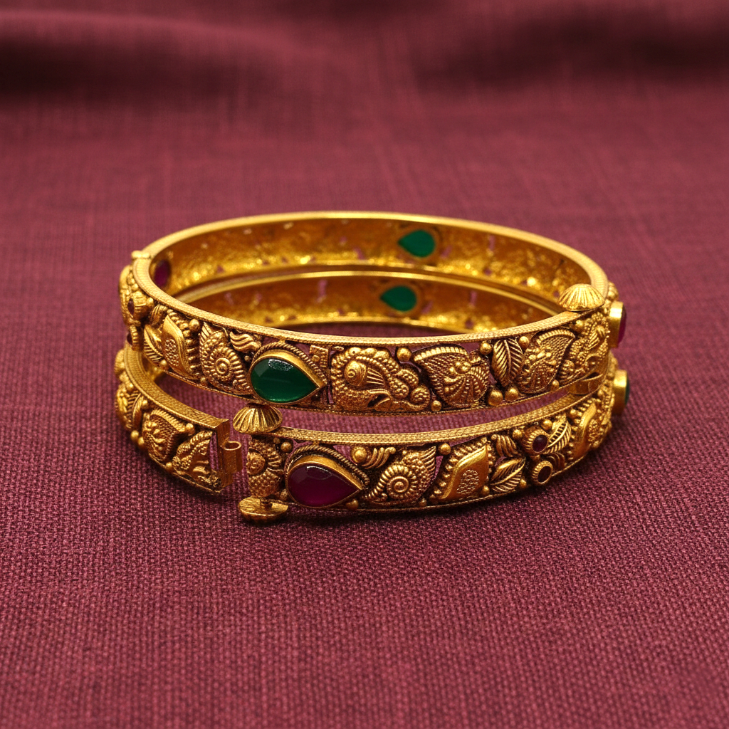 ROSE WHISPER GOLD BANGLE - 22K JEWELLERY ROSE WHISPER GOLD BANGLE - 22K JEWELLERY