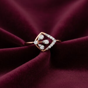 Crown-Drop Elegance Diamond Ring - 18K Jewellery