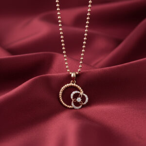 Shine Classic Round Diamond Pendant with Chain-18K Jewellery