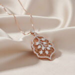 Leaf Whisper Diamond Pendant with Chain - 18K Jewellery
