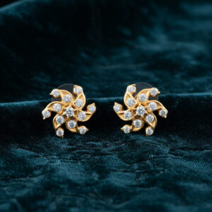 Swirl Beam Diamond Earrings - 22k Jewellery