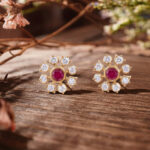 Floral Majesty Diamond Earrings - 22K Jewellery