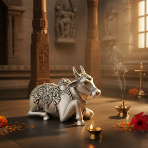 Silver Nandi Figurine - 925 Sterling Silver