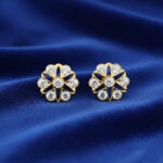 Dazzling Gold Earrings with CZ - 22K Jewellery