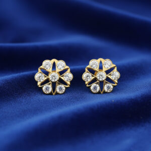 Dazzling Gold Earrings with CZ - 22K Jewellery