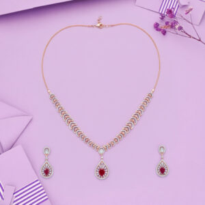 Cherry Flame Diamond Set - 18K Jewellery