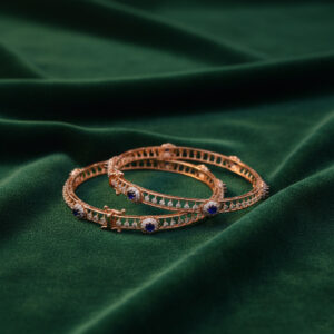 Blue Stone Diamond Bangles - 18K Jewellery