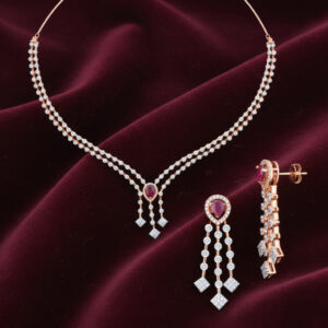 Crimson Raaga Diamond Choker - 18K Jewellery