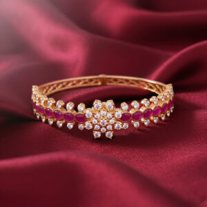 Eternal Bloom Diamond Bangles - 22K Jewellery