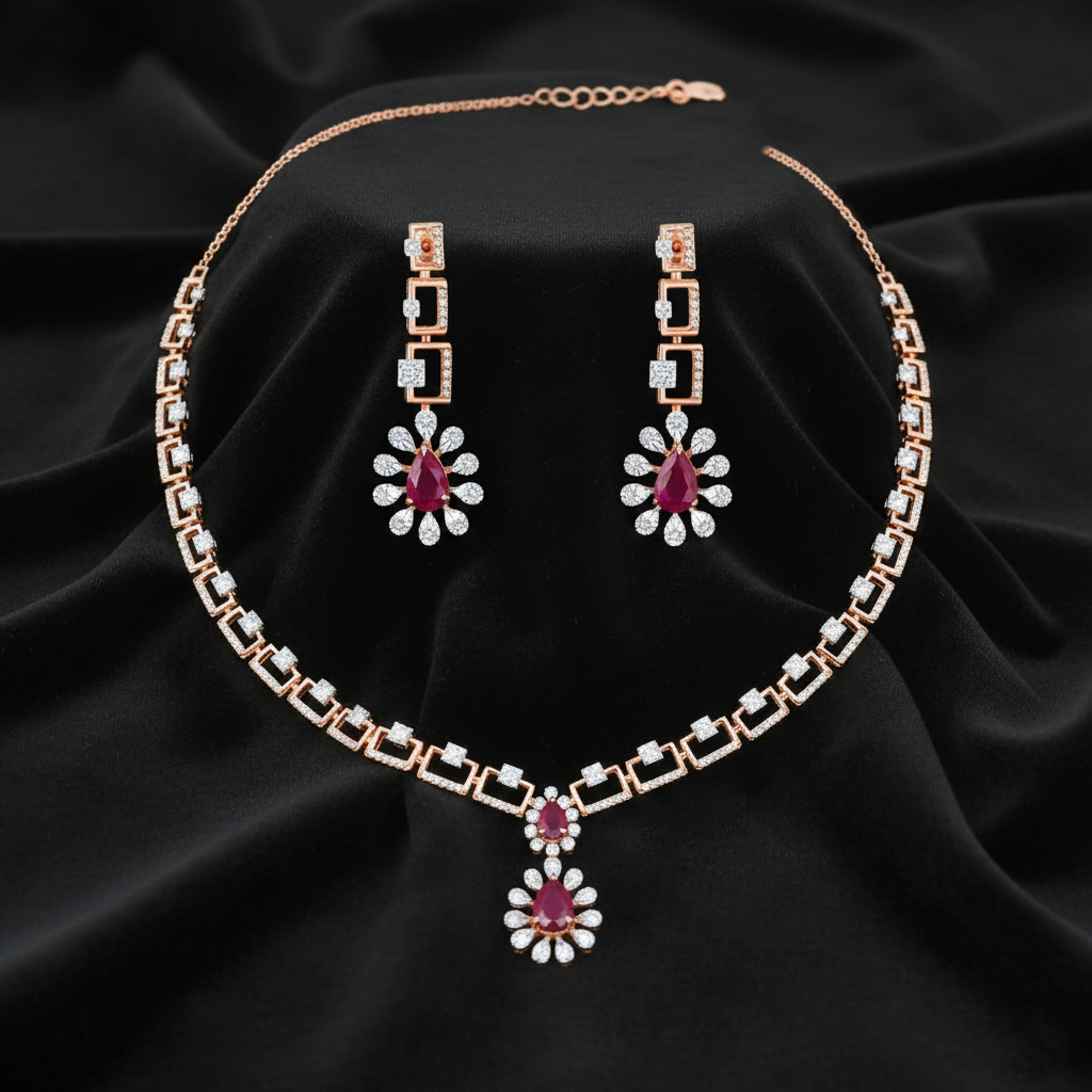 Cherry Halo Diamond Set - 18K Jewellery Cherry Halo Diamond Set - 18K Jewellery