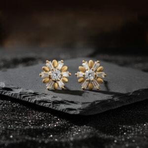 Classic Gold Bloom Studs- 22K Jewellery