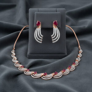 Petal Elegance Diamond Set - 18K Jewellery