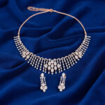 Radiant Cascade Diamond Necklace Set - 18K Jewellery