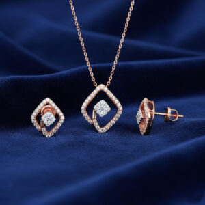 Radiant Aura Diamond Pendant Set - 18K Jewellery