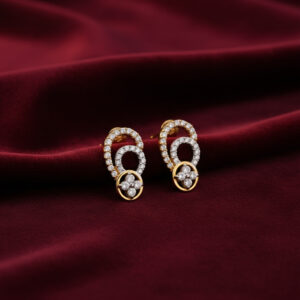 Shiny Loop Diamond Earrings - 18K Jewellery