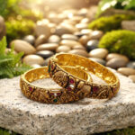 RAJWADI NEELAM GOLD BANGLES - 22K JEWELLERY