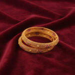 Gold Ruby Raag Bangles - 22K Jewellery