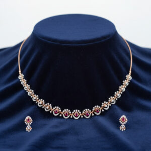Crimson Dewlight Diamond Set  - 18K Jewellery
