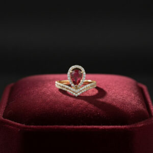 ROSE HALO GRACE GOLD RING - 22K JEWELLERY