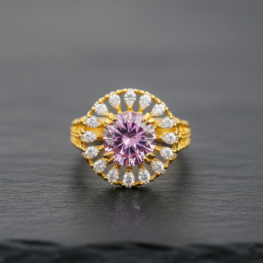 VIOLET BLOOM GOLD RING - 22K JEWELLERY VIOLET BLOOM GOLD RING - 22K JEWELLERY