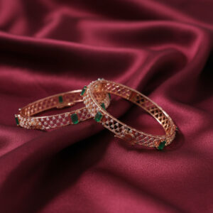 Rhythmic Pattern Diamond Bangles - 18K Jewellery