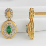 Timeless Green Charm Gold Earrings - 22K Jewellery