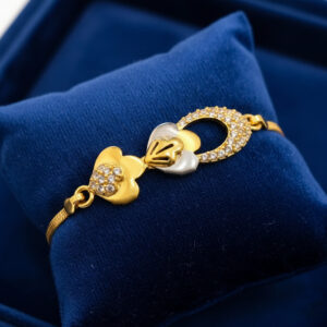Dual Bloom Elegance Gold Bracelet- 22K Jewellery