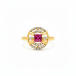 Velvet Glow Halo Gold Ring - 22K Jewellery