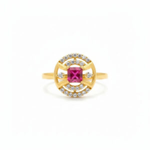 Velvet Glow Halo Gold Ring - 22K Jewellery