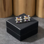 Purple Prism Bloom Gold Studs - 22K Jewellery