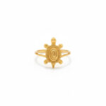 Golden Turtle Charm Ring - 22K Jewellery