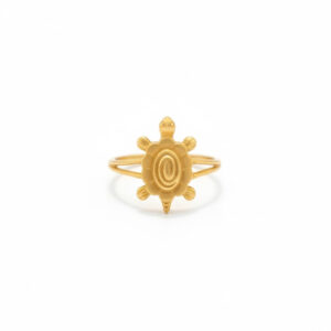 Golden Turtle Charm Ring - 22K Jewellery