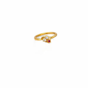 Elegant Trio Spark Gold Ring - 22K Jewellery