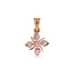 Petal Cross Diamond Pendant - 22K Jewellery