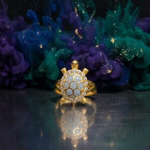 Turtle Crest Men's Gold Ring - 22K Jewellery