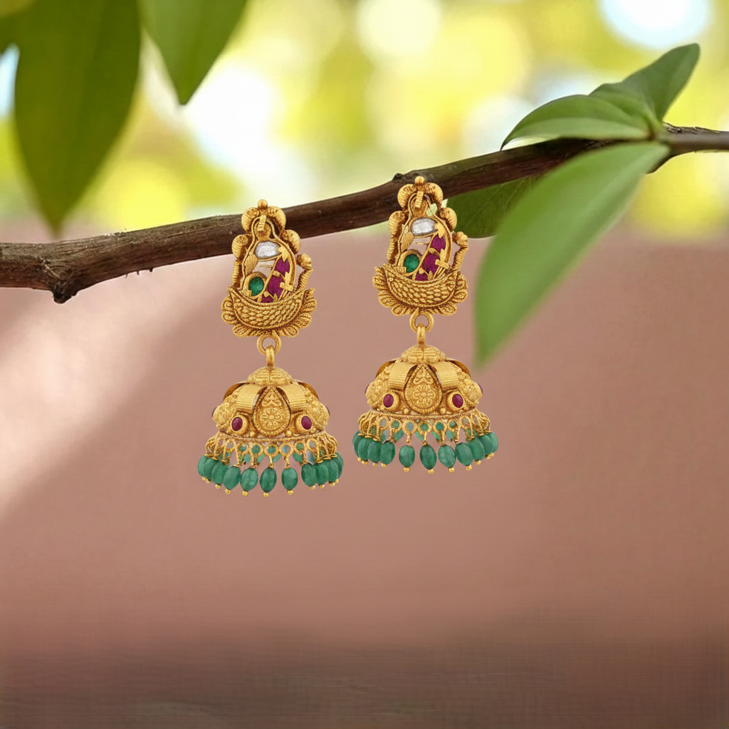 MAYURA SHOBHA TEMPLE JHUMKAS- 22K JEWELLERY MAYURA SHOBHA TEMPLE JHUMKAS- 22K JEWELLERY