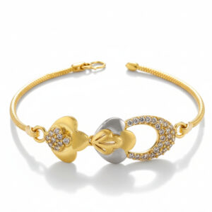 Dual Bloom Elegance Gold Bracelet- 22K Jewellery