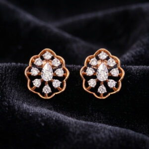 Glitter Leaf Diamond Earrings - 18K Jewellery