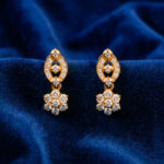 Floral Drop Diamond Earrings - 22K Jewellery