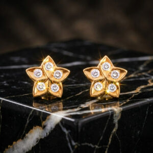 Star Bloom Diamond Earrings - 22K Jewellery