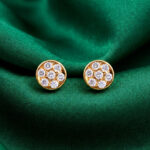 Crystal Bud Diamond Earrings - 22K Jewellery